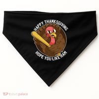 Happy Thanksgiving Hope You Like Ham USA-Made Doggie Bandana thumb 0