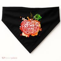 Happy Thanksgiving Pumpkin Splatter USA-Made Doggie Bandana thumb 0