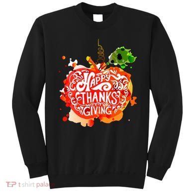 Happy Thanksgiving Pumpkin Splatter Sweatshirt