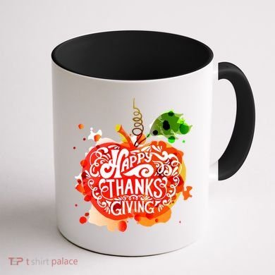 Happy Thanksgiving Pumpkin Splatter Coffee Mug back