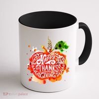 Happy Thanksgiving Pumpkin Splatter Coffee Mug thumb 1