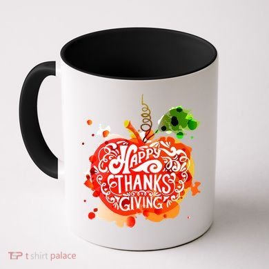 Happy Thanksgiving Pumpkin Splatter Coffee Mug