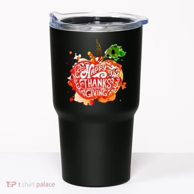 Happy Thanksgiving Pumpkin Splatter Tumbler
