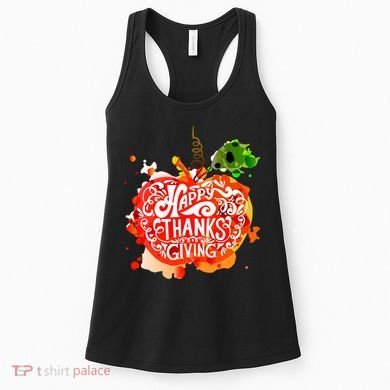Happy Thanksgiving Pumpkin Splatter Women's Tank Top