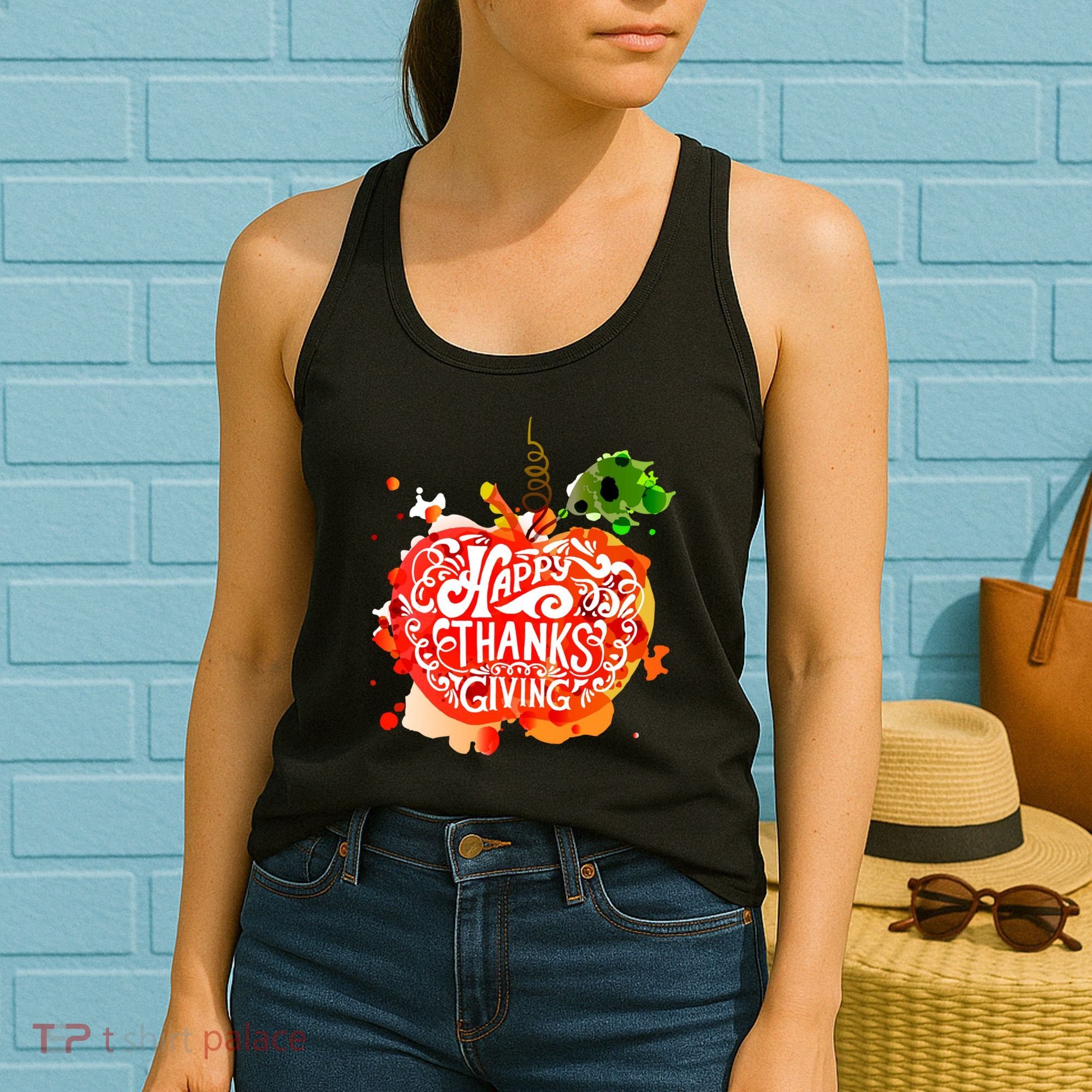 Happy Thanksgiving Pumpkin Splatter Women's Tank Top