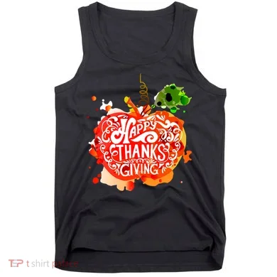 Happy Thanksgiving Pumpkin Splatter Tank Top