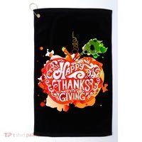 Happy Thanksgiving Pumpkin Splatter Golf Towel thumb 0