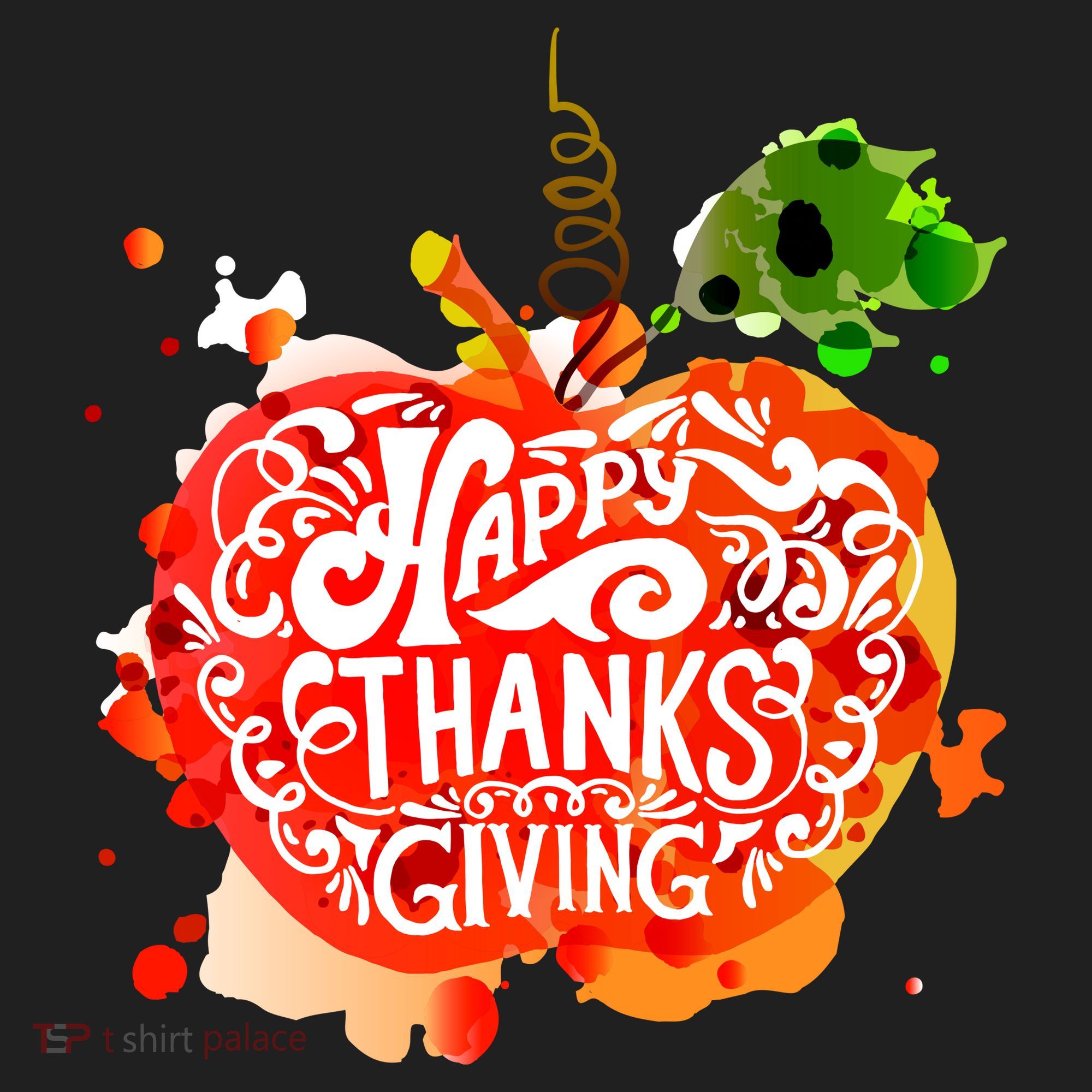 Happy Thanksgiving Pumpkin Splatter Golf Towel
