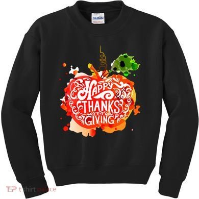 Happy Thanksgiving Pumpkin Splatter Kids Sweatshirt