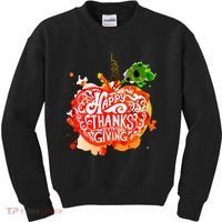 Happy Thanksgiving Pumpkin Splatter Kids Sweatshirt thumb 0
