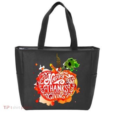 Happy Thanksgiving Pumpkin Splatter Tote Bag