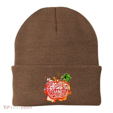 Happy Thanksgiving Pumpkin Splatter Beanie