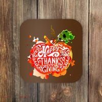 Happy Thanksgiving Pumpkin Splatter Coaster thumb 0