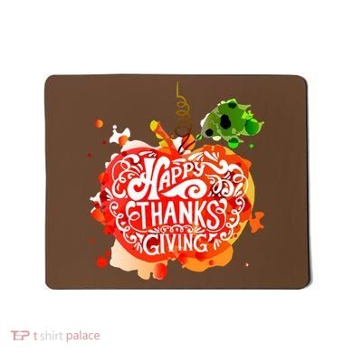 Happy Thanksgiving Pumpkin Splatter Mousepad