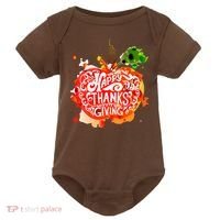Happy Thanksgiving Pumpkin Splatter Baby Bodysuit thumb 0