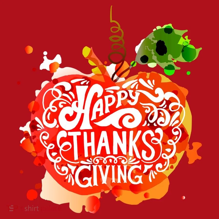 Happy Thanksgiving Pumpkin Splatter Christmas Stocking