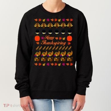 Happy Thanksgiving Turkey Ugly Sweater Women's Sweatshirt