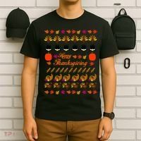 Happy Thanksgiving Turkey Ugly Sweater T-Shirt thumb 6