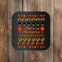 Happy Thanksgiving Turkey Ugly Sweater Coaster thumb 0