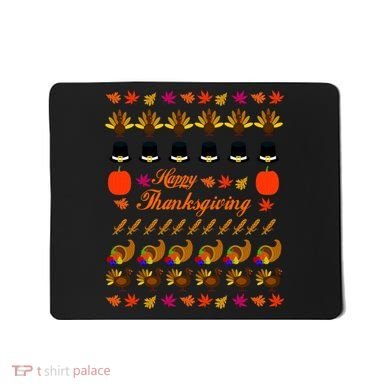 Happy Thanksgiving Turkey Ugly Sweater Mousepad