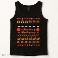 Happy Thanksgiving Turkey Ugly Sweater Tank Top thumb 2