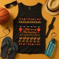 Happy Thanksgiving Turkey Ugly Sweater Tank Top thumb 4