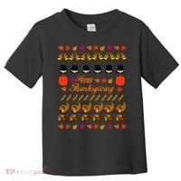 Happy Thanksgiving Turkey Ugly Sweater Toddler T-Shirt thumb 0