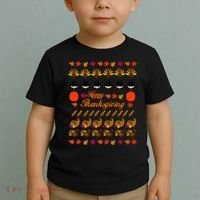 Happy Thanksgiving Turkey Ugly Sweater Toddler T-Shirt thumb 2