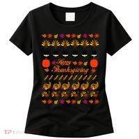 Happy Thanksgiving Turkey Ugly Sweater Women's T-Shirt thumb 0