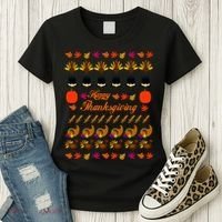 Happy Thanksgiving Turkey Ugly Sweater Women's T-Shirt thumb 3