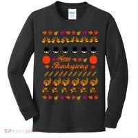 Happy Thanksgiving Turkey Ugly Sweater Kids Long Sleeve Shirt thumb 0