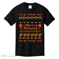 Happy Thanksgiving Turkey Ugly Sweater Kids T-Shirt thumb 0