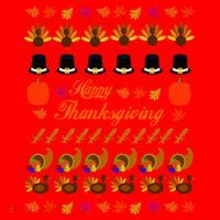 Happy Thanksgiving Turkey Ugly Sweater Santa Hat thumb 1