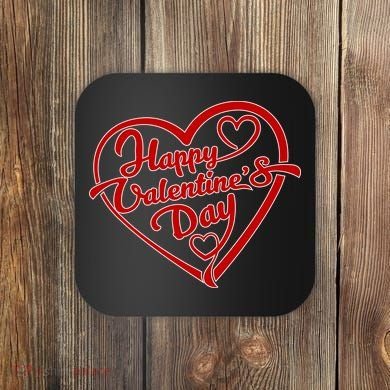 Happy Valentine's Day Heart Coaster