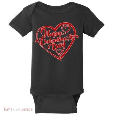 Happy Valentine's Day Heart Baby Bodysuit