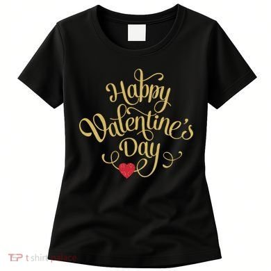 Happy Valentine's Day Love Heart Design Women's T-Shirt