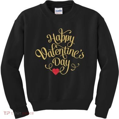 Happy Valentine's Day Love Heart Design Kids Sweatshirt