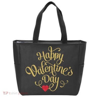 Happy Valentine's Day Love Heart Design Tote Bag
