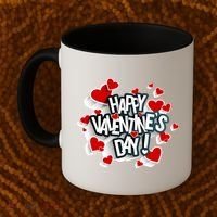 Happy Valentine's Day Love Hearts Logo Coffee Mug thumb 2