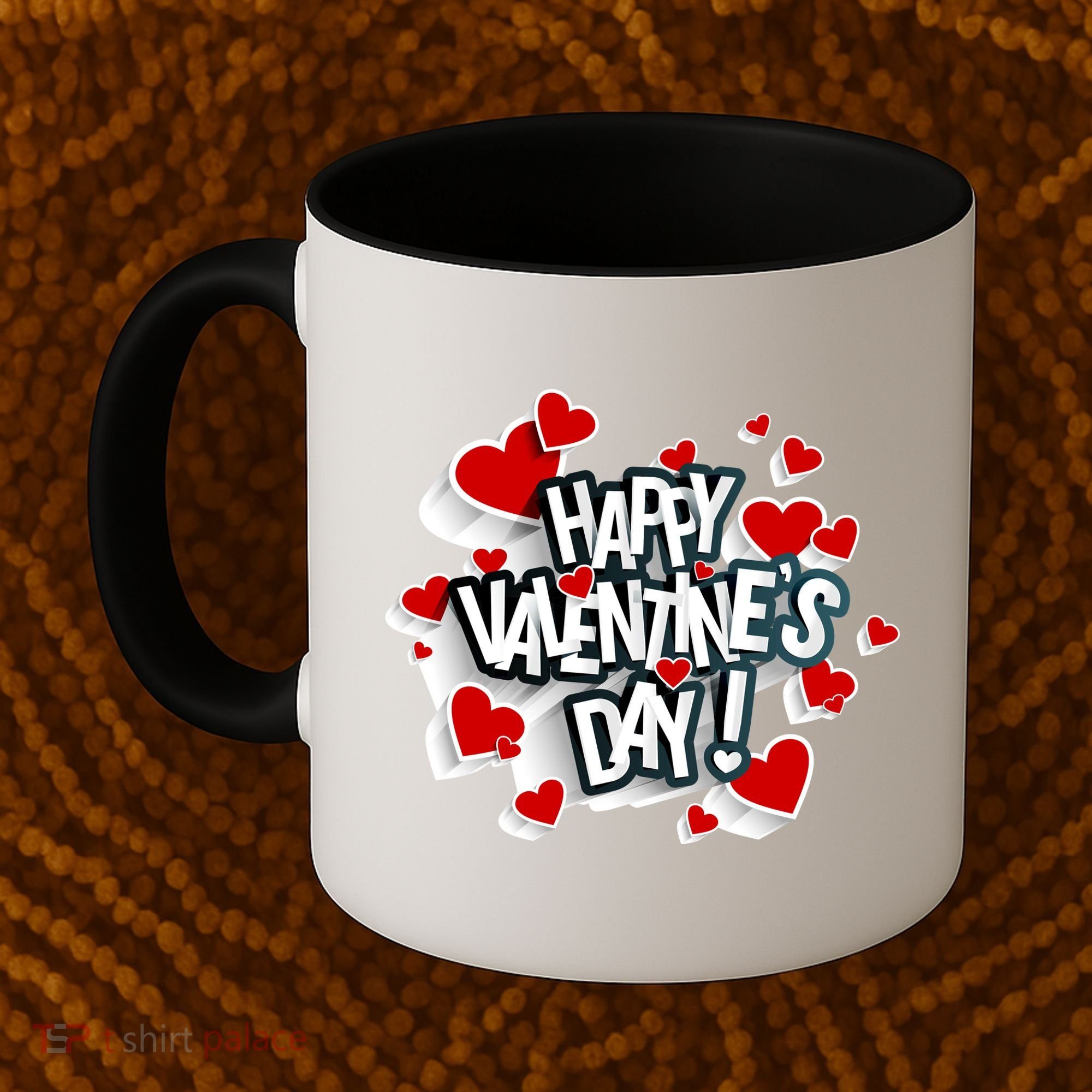 Happy Valentine's Day Love Hearts Logo Coffee Mug
