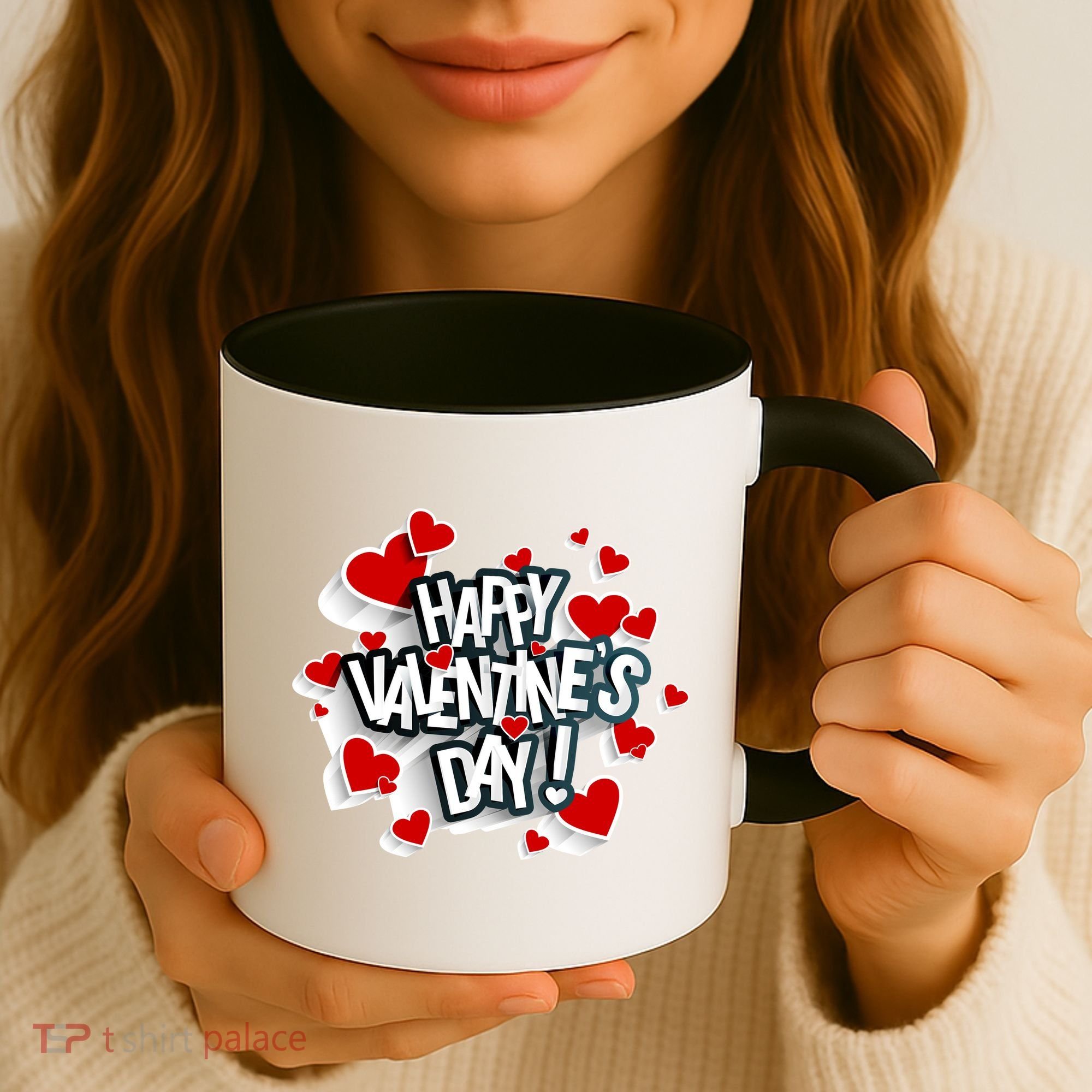Happy Valentine's Day Love Hearts Logo Coffee Mug