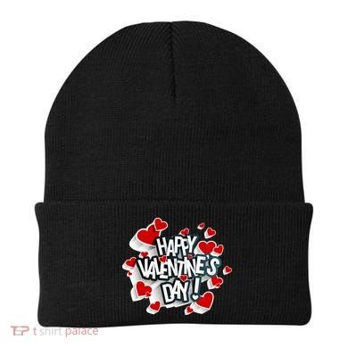 Happy Valentine's Day Love Hearts Logo Beanie