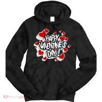 Happy Valentine's Day Love Hearts Logo Tie Dye Hoodie thumb 0