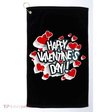 Happy Valentine's Day Love Hearts Logo Golf Towel