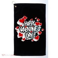 Happy Valentine's Day Love Hearts Logo Golf Towel thumb 0