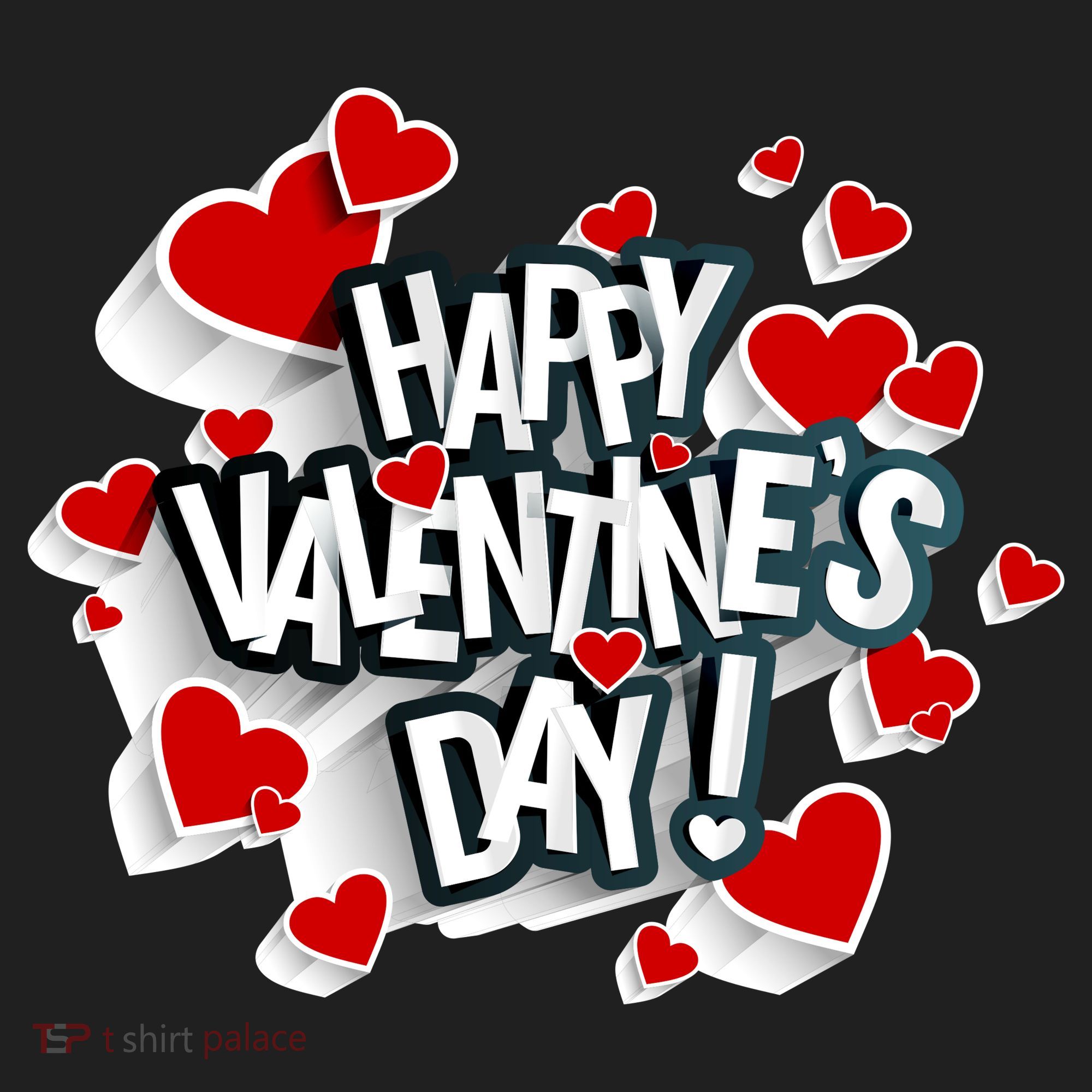 Happy Valentine's Day Love Hearts Logo Golf Towel