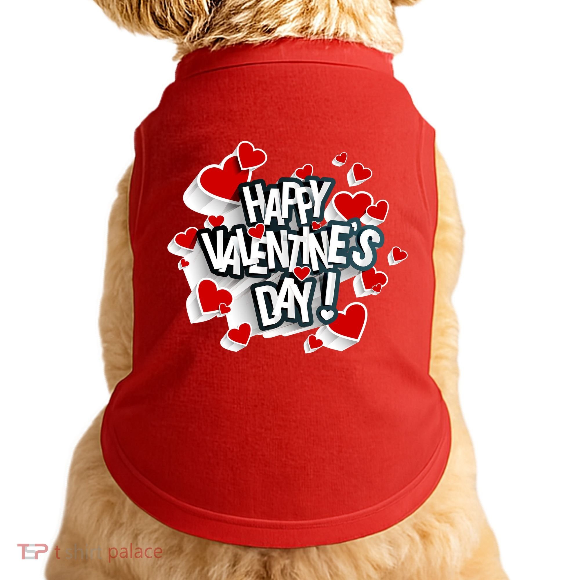 Happy Valentine's Day Love Hearts Logo Doggie Tank