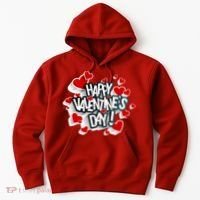 Happy Valentine's Day Love Hearts Logo Hoodie thumb 0