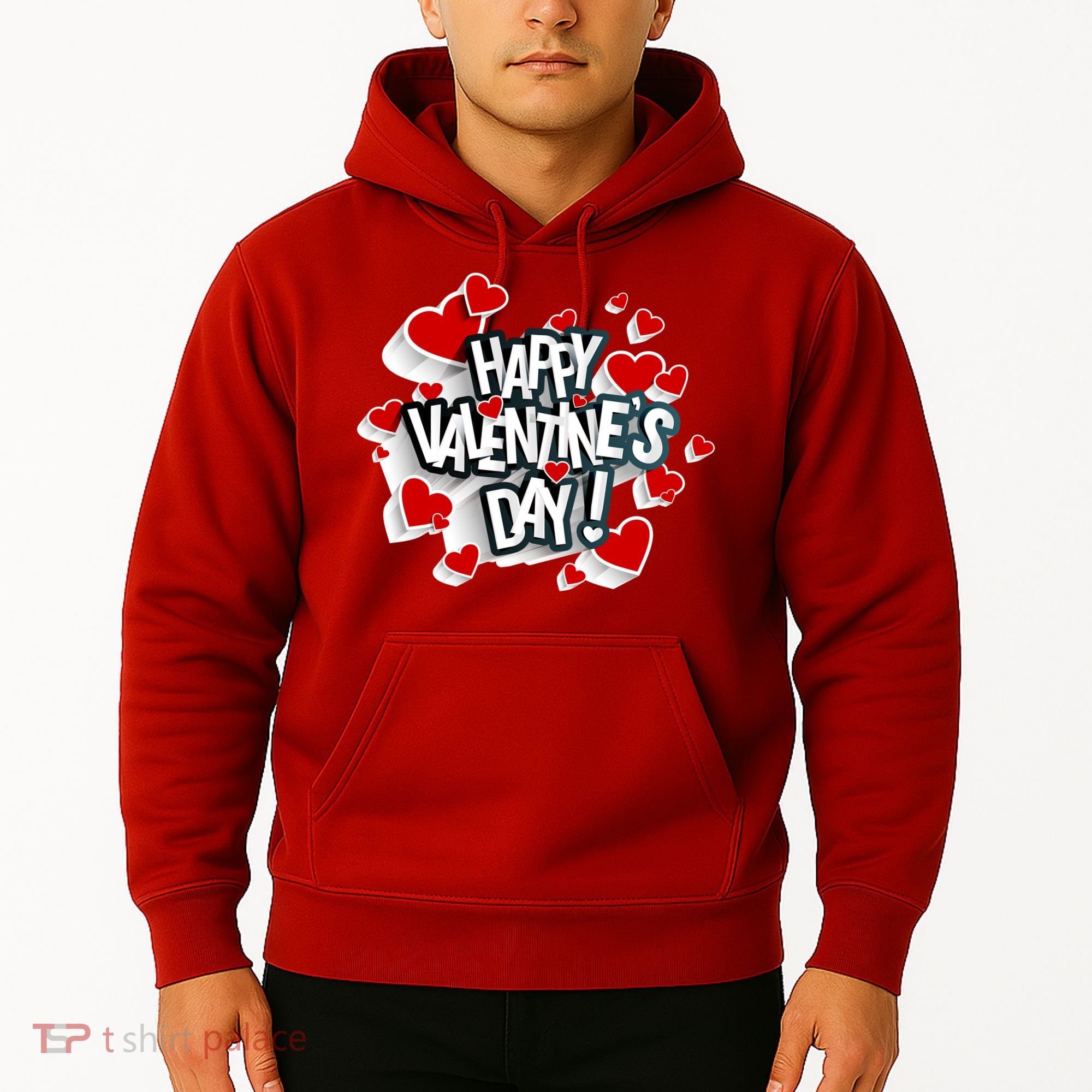 Happy Valentine's Day Love Hearts Logo Hoodie