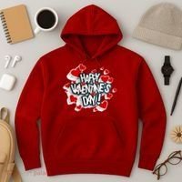 Happy Valentine's Day Love Hearts Logo Hoodie thumb 3